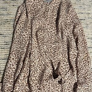 Current Air Brown and Cream Animal Print Blouse